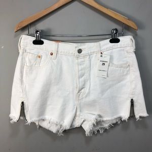 Levi’s Distressed High Waisted Altered Shorts